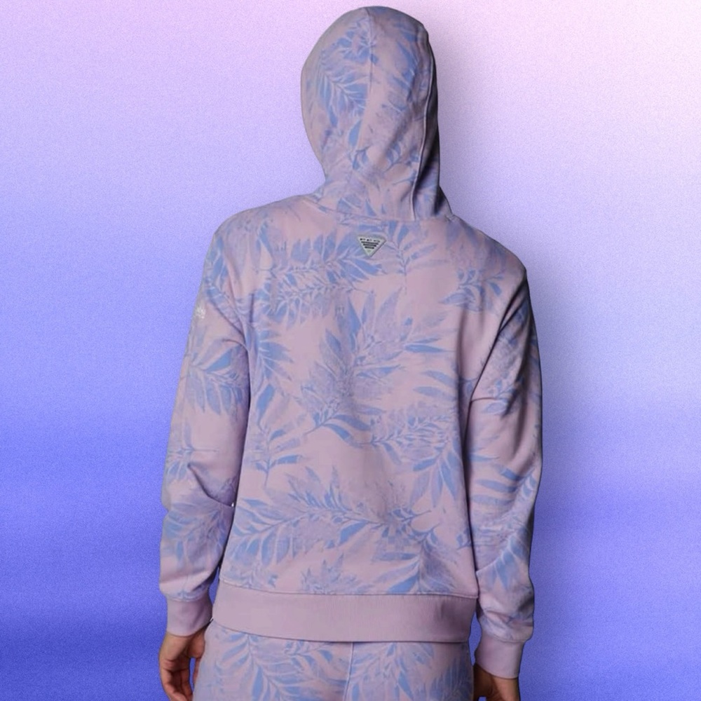 Columbia Women's Slack Water PFG French Terry Hoodie Purple Serenity/Palmetto S - Picture 2 of 12